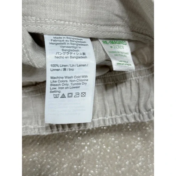 NWT J. Crew Men's XS Beach Linen Pant Flax $118